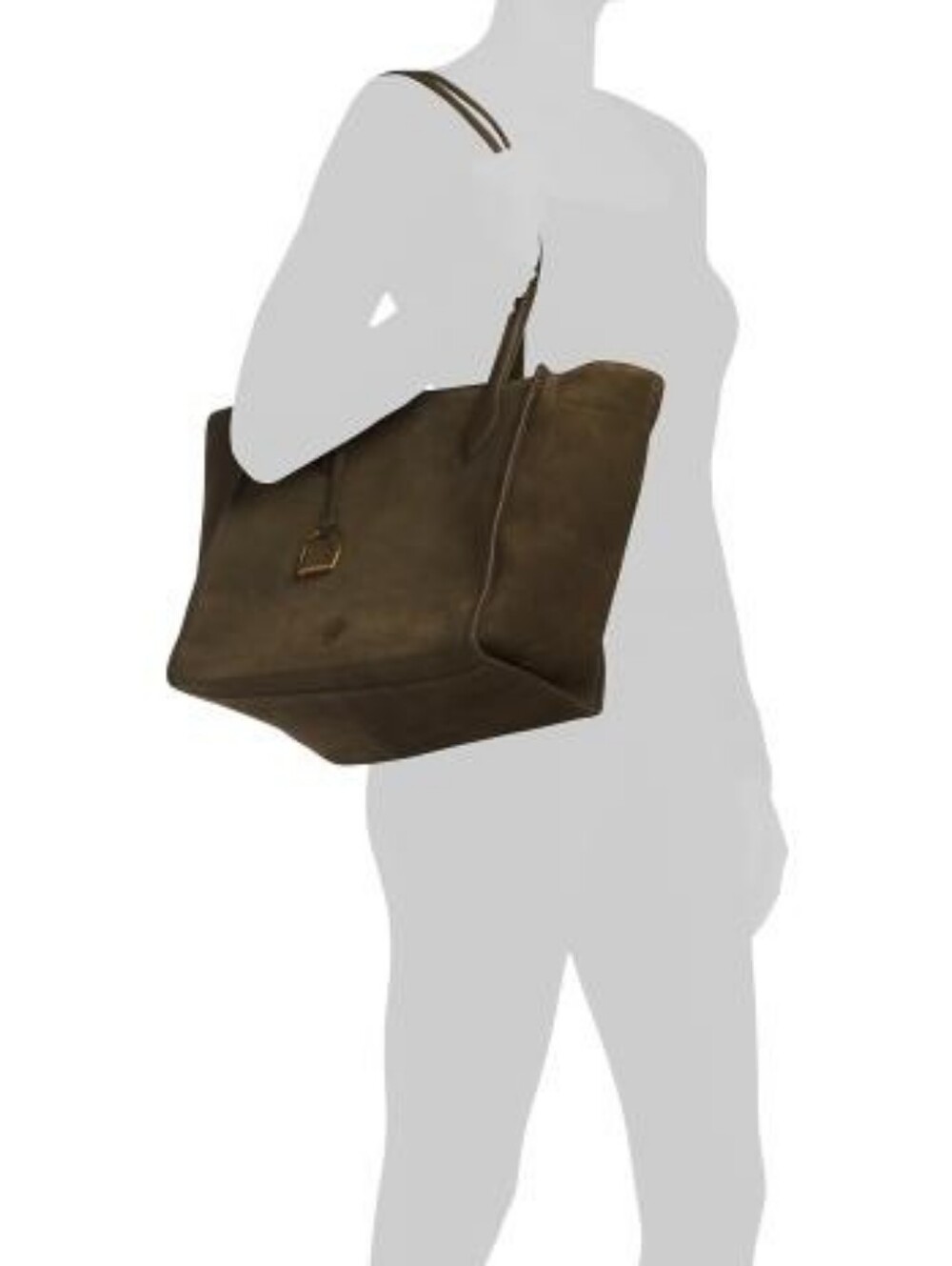 NWT Margot Black Label Olive Suede Tote Shoulder Bag - Women